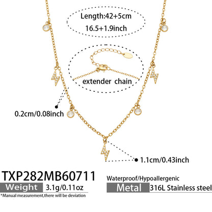 B廠【TXP282】5A鋯石四葉花閃電多吊墜項鍊手鍊組合
 26.10-3