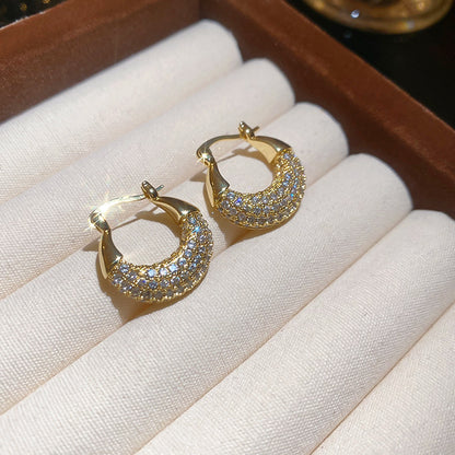 A廠【HE29251】韓國超閃鋯石圓形耳扣氣質日常通勤耳環輕奢高級感耳飾設計感小眾
 25.11-2