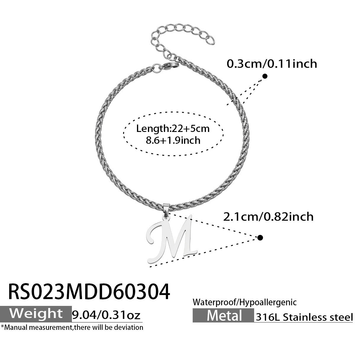 B廠【RS023】ins小眾時尚設計新款26字吊墜腳鍊不銹鋼材質歐美個性簡約腳飾
 26.03-2