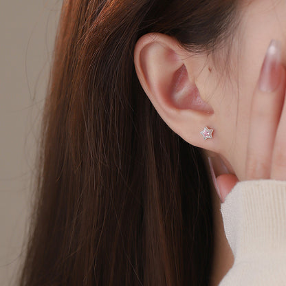 D廠【YC6184E】S999足銀五角星耳環新款簡約小巧精緻設計高級小清新耳飾 25.01-3