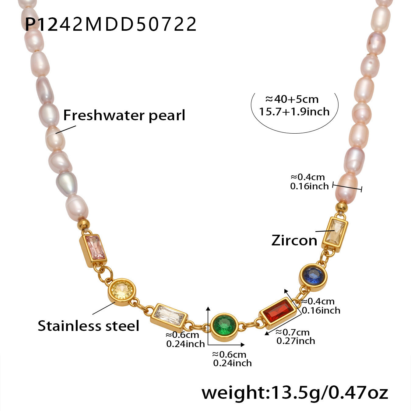 B廠【P1242】超閃5A鋯石皇冠愛心十字架花朵多配件項鍊不鏽鋼18k鍍真金 25.08-1