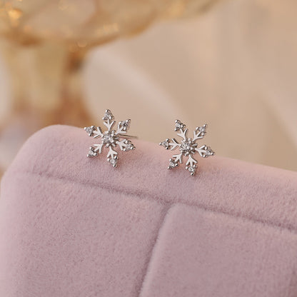 D廠【YC2197E】S925純銀秋冬新款雪花耳環女可愛甜美溫柔冬季ins風耳飾 25.01-4