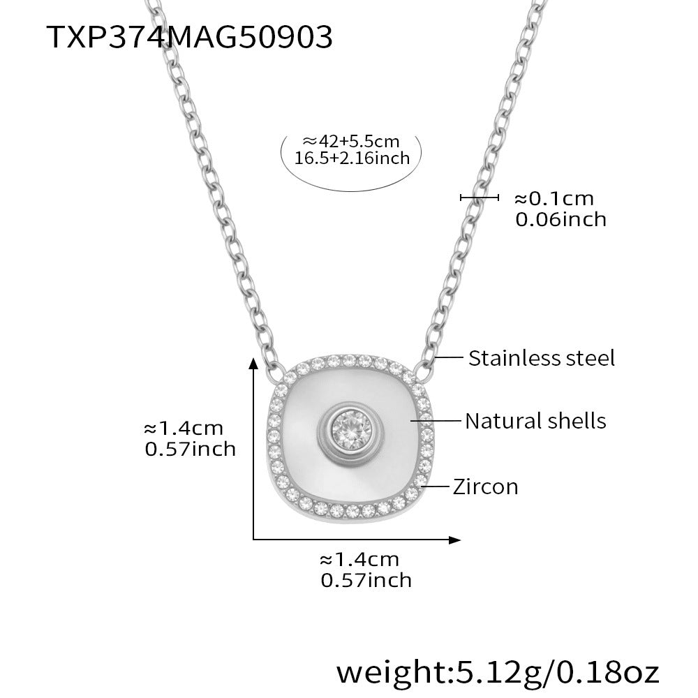 B廠【TXP373】歐美飾品不銹鋼雙面批花五葉花吊墜項鍊手鍊套裝鍍18k真金
 25.09-2