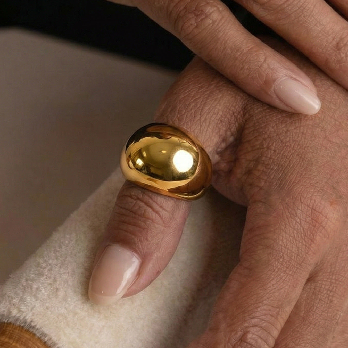 B廠【A117】歐美ins風小眾設計光面幾何戒指不鏽鋼鍍18k真金簡約個性時尚指環
 26.01-1