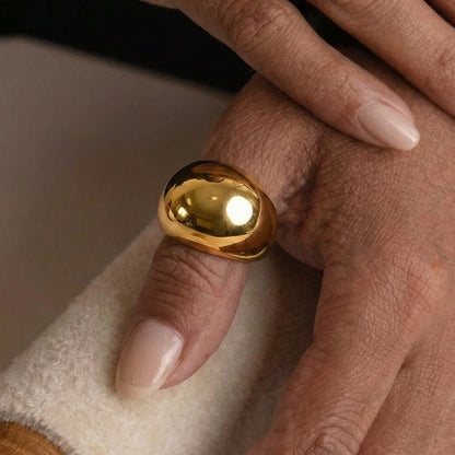 B廠【A117】歐美ins風小眾設計光面幾何戒指不鏽鋼鍍18k真金簡約個性時尚指環
 26.01-1