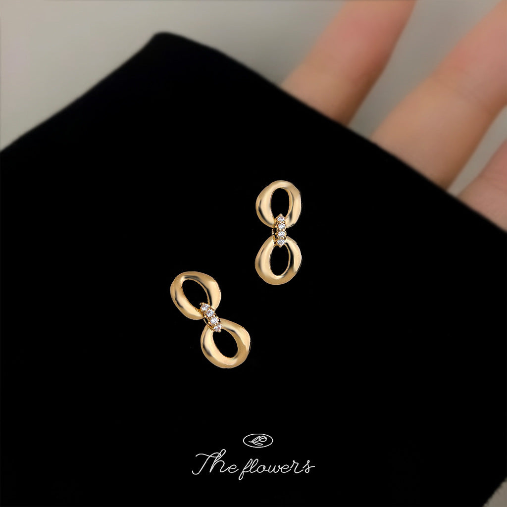 C廠【6967】原創時尚通勤高級感輕奢風微鑲鋯石925銀針鍍14K保色耳環耳飾
 25.10-4