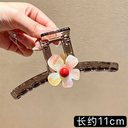 C廠【X201】日韓高級感花朵抓夾女2026新款氣質後腦勺盤發大號鯊魚夾頭飾髮卡
 26.04-5「C廠-單筆結帳需滿，NT$500出貨(不含運費)」