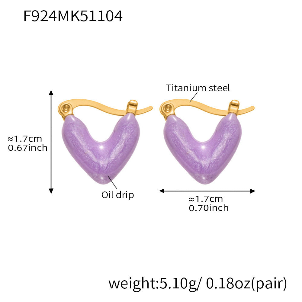 B廠【F924】ins跨境熱銷款不對稱滴油愛心耳環輕奢高質感耳扣鍍18k真金
 25.11-2