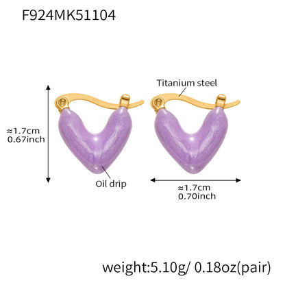 B廠【F924】ins跨境熱銷款不對稱滴油愛心耳環輕奢高質感耳扣鍍18k真金
 25.11-2