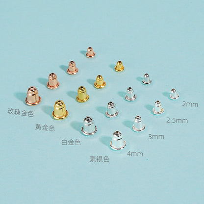 【YED0003】S925純銀子彈頭耳堵住DIY耳帽耳環後托耳塞耳飾品配件
 26.06-1