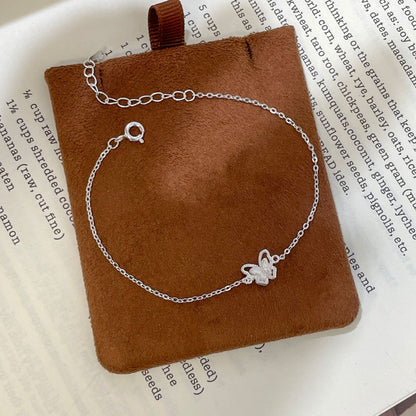 E廠【XDQ0177S】小眾設計感S999純銀雙層蝴蝶手鍊女簡約森系高級感手飾品
 26.04-3