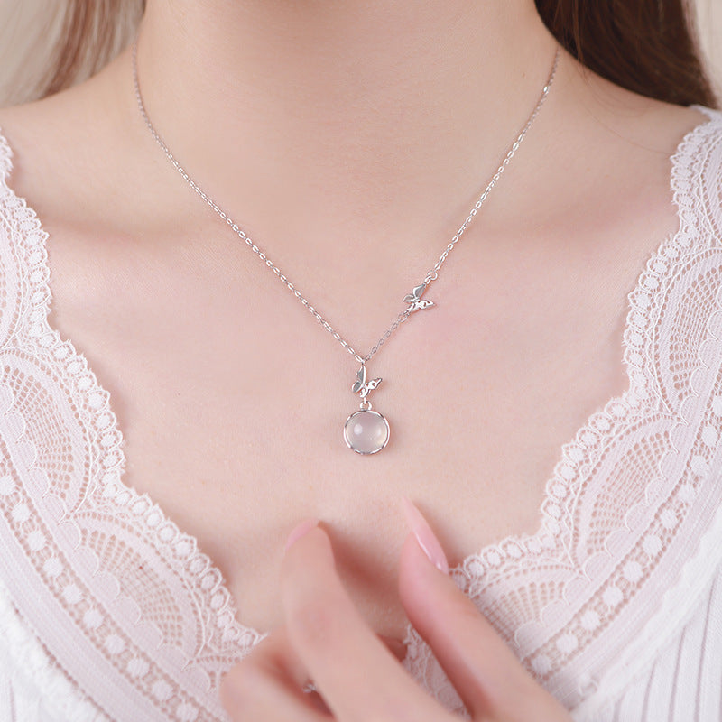 D廠【YC2043N】S999足銀蝴蝶玉髓項鍊高級輕奢小眾設計新款溫柔鎖骨鏈
 25.10-3