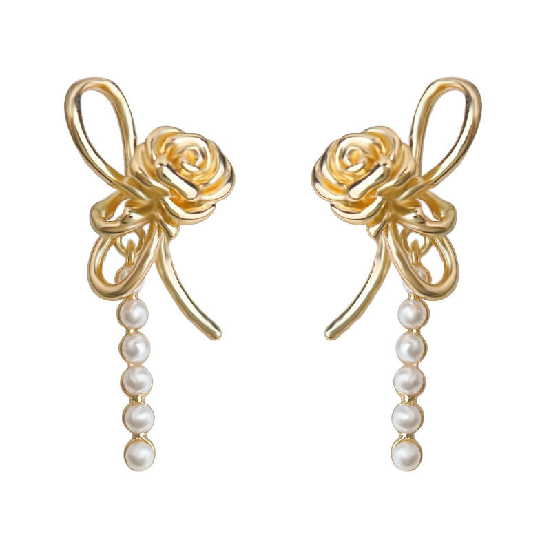 C廠【6964】原創玫瑰花~925銀針時尚高級感輕奢風新款熱賣花朵耳環女
 25.10-4