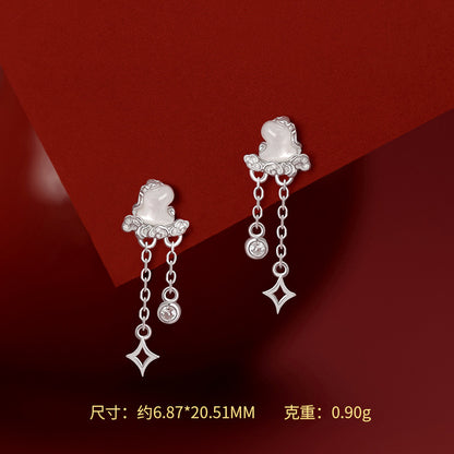 D廠【YC0591N】原創純銀S925雲月天駒祥雲小馬項鍊手鍊本命年耳環新年首飾
 26.04-3