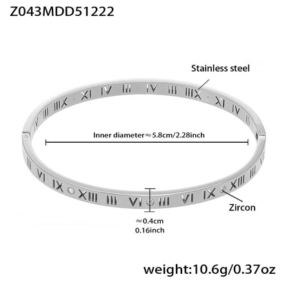 B廠【Z043】不鏽鋼鑲鋯石壓克力卡扣手環組合跨境首飾個性簡約飾品鍍18k真金
 26.01-1