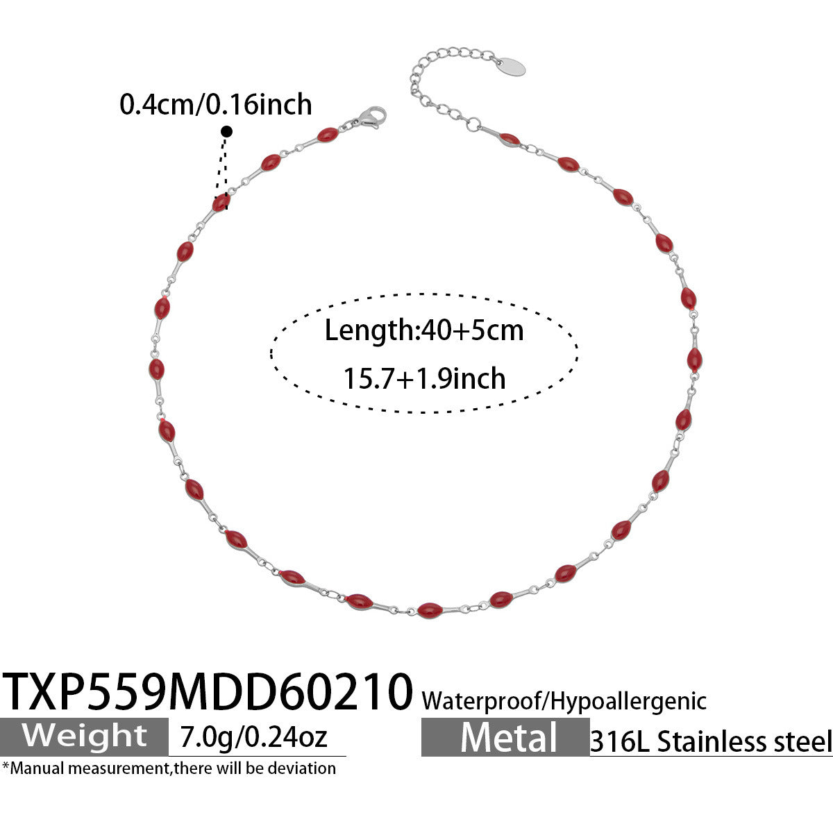 B廠【TXP559】歐美風時尚多巴胺撞色鎖骨項鍊手鍊不鏽鋼滴油材質簡約個性設計感
 26.03-2