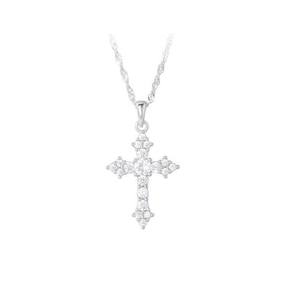 E廠【XDQ0651N】S925純銀小眾高級感滿鑽十字架項鍊女冷淡風鑲鋯石吊墜鎖骨鏈
 25.12-4