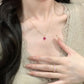 F廠【DQ1170N】S925純銀復古玫紅愛心項鍊女高級感心形鋯石鎖骨鏈
 25.10-2