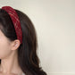 C廠【Y900】格紋紅色高顱頂海綿髮箍女秋冬外出氣質壓髮頭飾百搭髮卡新年頭箍
 25.12-2「C廠-單筆結帳需滿，NT$500出貨(不含運費)」