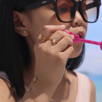 B廠【TXP259】不鏽鋼材質砝碼彩釉皇冠女孩兒童新款套裝鍍18k真金不掉色 25.05-5