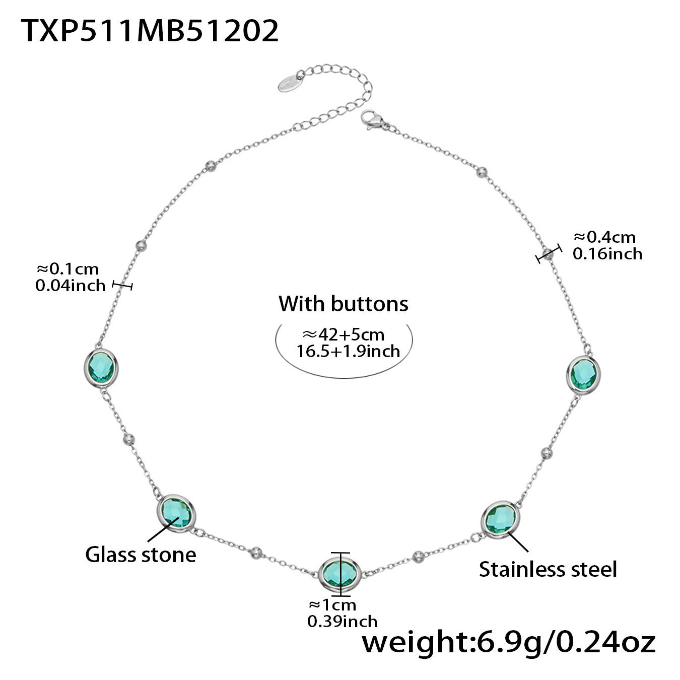 B廠【TXP511】不鏽鋼幾何橢圓切面玻璃石包邊項鍊手鍊耳環組鍍18k金跨國首飾
 25.12-2