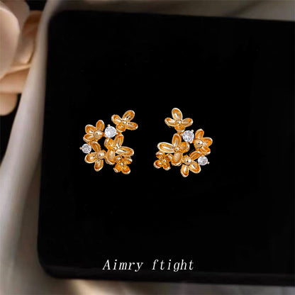 A廠【6932】原創桂花系！ 925銀針保色電鍍設計師款花朵耳飾新款耳環飾品
 25.10-3