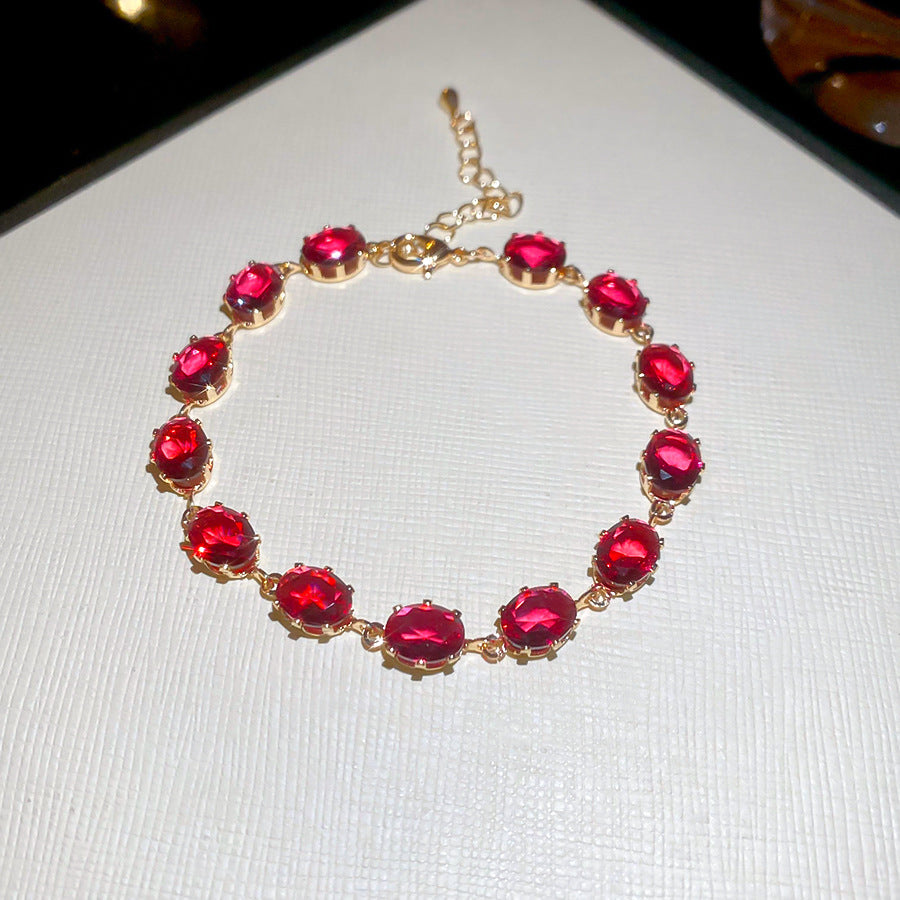 A廠【HB4615】超閃鋯石幾何橢圓形手鍊時尚簡約百搭氣質手環精緻輕奢高級感手飾
 25.10-1