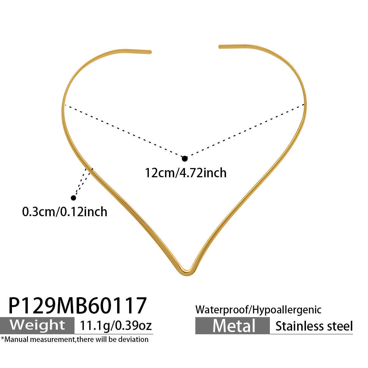 B廠【P127】ins冷淡風跨國時尚項圈不鏽鋼輕奢小眾設計個性氣質項飾鍍18k真金
 26.01-3
