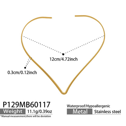 B廠【P127】ins冷淡風跨國時尚項圈不鏽鋼輕奢小眾設計個性氣質項飾鍍18k真金
 26.01-3
