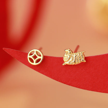 D廠【YC4021E】原創純銀S925馬上有錢耳環本命年精緻輕奢新年中式生肖馬爾飾
 25.11-3