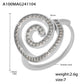 B廠【A100】飾品 漩渦手工鑲鋯石戒指側面開口設計不鏽鋼PVD鍍18K真金 24.11-2
