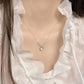 F廠【DQ0037N】S925純銀天然白玉髓愛心項鍊女輕奢小眾高級感閃鋯百搭鎖骨鏈
 25.09-3