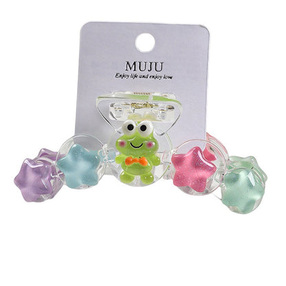 C廠【D309】【卡裝】可愛卡通星星抓夾韓系少女彩色甜美髮夾後腦勺鯊魚夾髮飾 25.05-3「C廠-單筆結帳需滿，NT$500出貨(不含運費)」