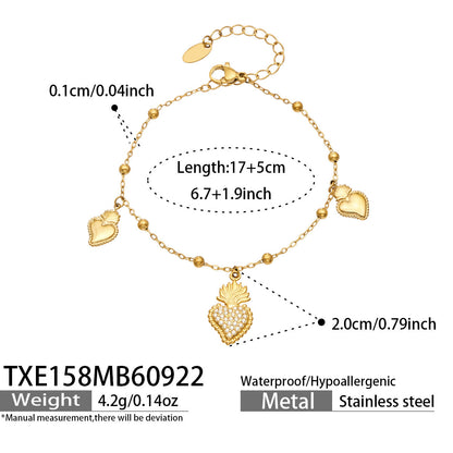 B廠【TXP158】 5A鋯石四瓣花愛心吊墜手鍊項鍊耳環飾品套裝
 26.09-4