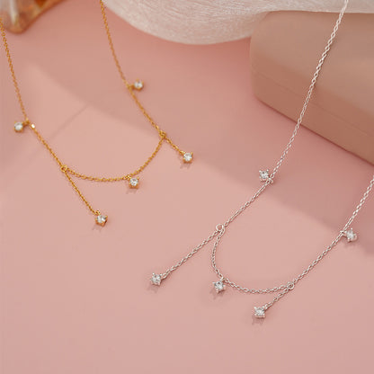 D廠【YC0432N】S925純銀小眾設計流蘇項鍊女簡約冷淡風氣質百搭鎖骨鏈 25.03-3