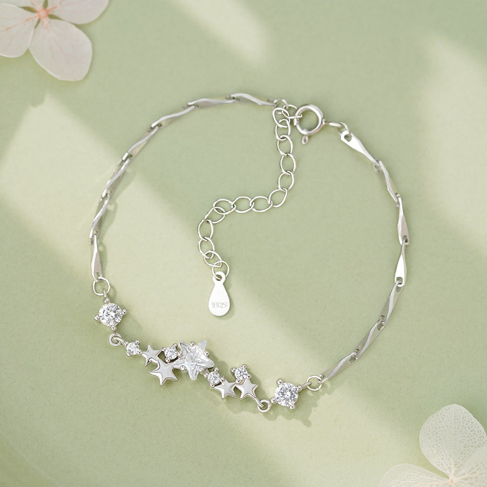 D廠【YC5136SL】純銀S925溫柔星星手鍊女輕奢小眾獨特精緻高級甜美優雅手飾
 25.12-3