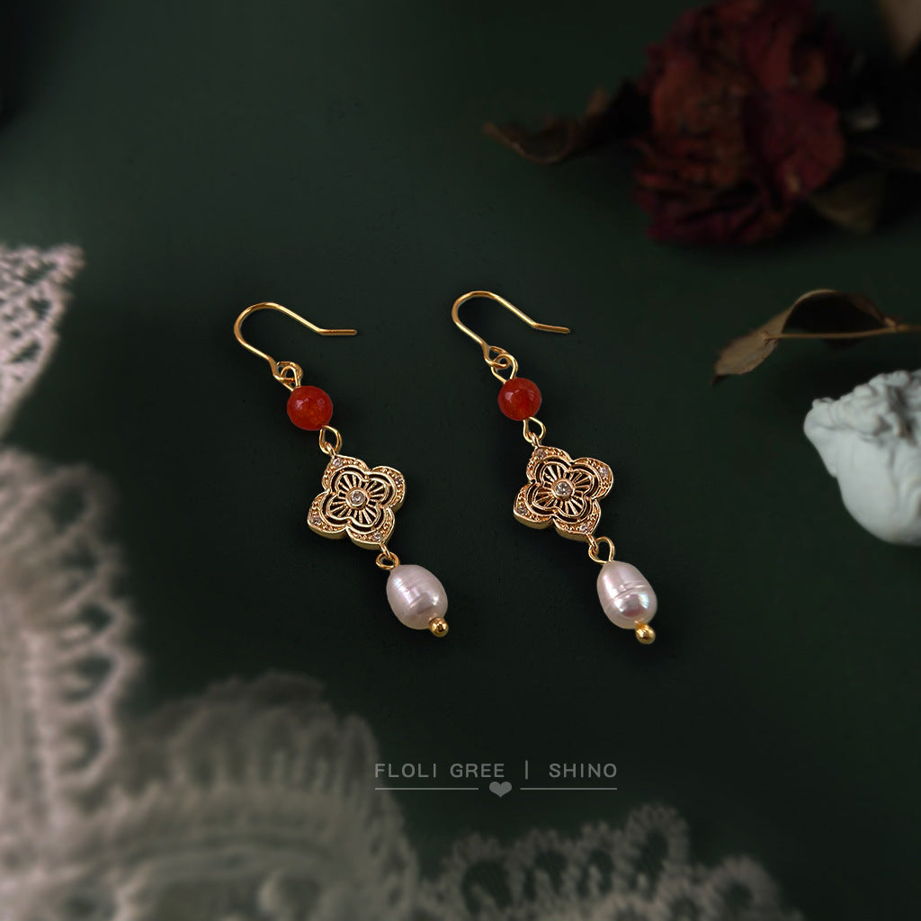 C廠【7070】淡水珍珠文藝復古國潮新中式手工藝設計感微鑲鋯石新款
 25.11-2