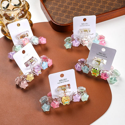 C廠【D309】【卡裝】可愛卡通星星抓夾韓系少女彩色甜美髮夾後腦勺鯊魚夾髮飾 25.05-3「C廠-單筆結帳需滿，NT$500出貨(不含運費)」