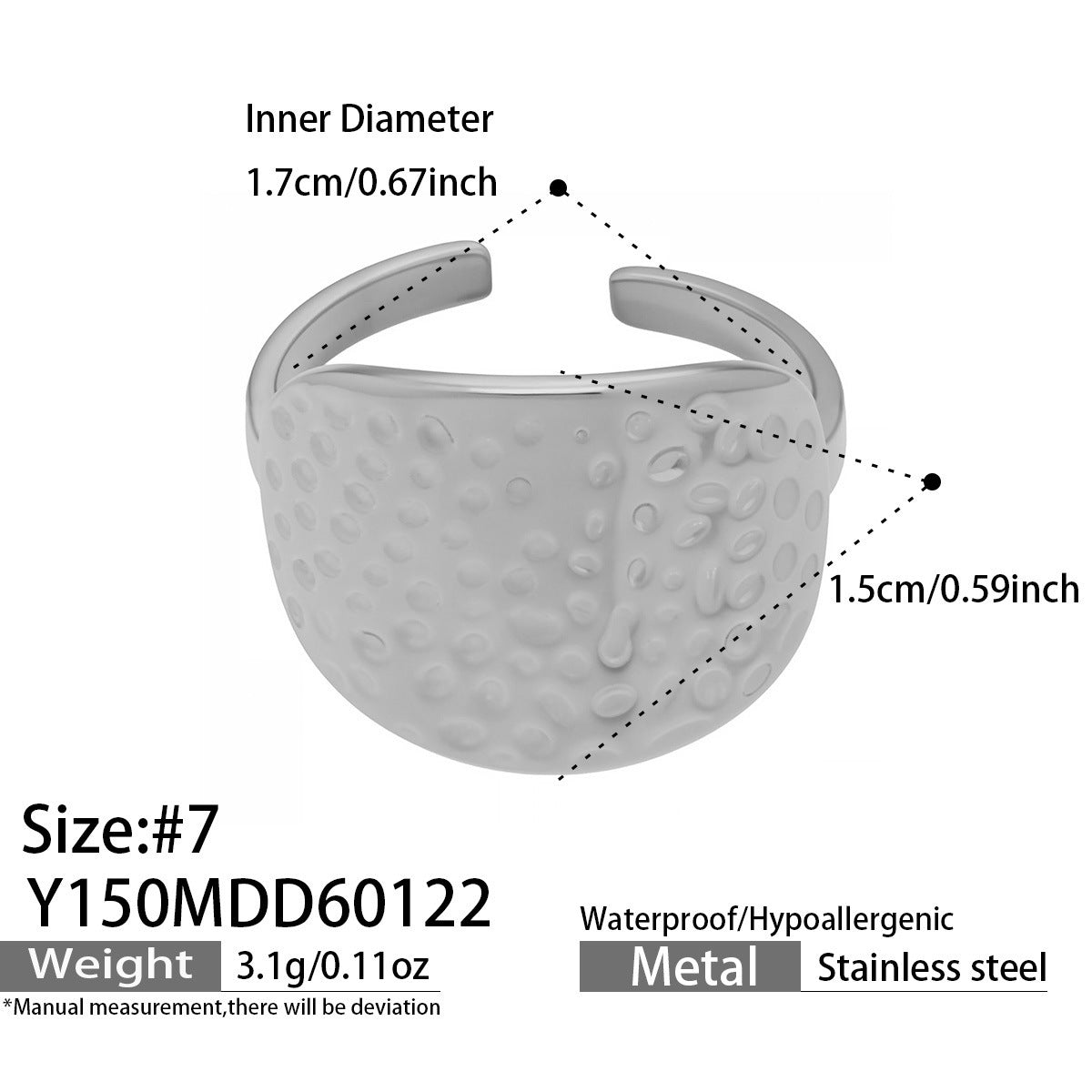 B廠【Y144】跨國小眾高級感輕奢幾何開口指環不銹鋼鍍金ins個性設計百搭戒指
 26.01-4