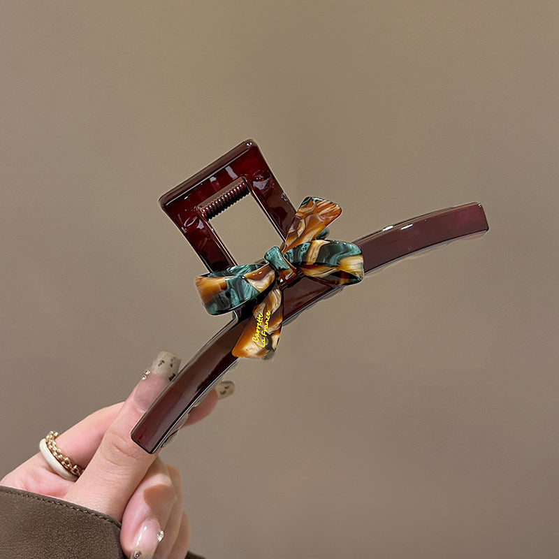 C廠【X126】韓系暈染蝴蝶結頭髮抓夾女2026新款高級感鯊魚夾春髮夾後腦勺髮飾
 26.04-3