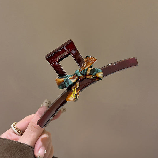 C廠【X126】韓系暈染蝴蝶結頭髮抓夾女2026新款高級感鯊魚夾春髮夾後腦勺髮飾
 26.04-3