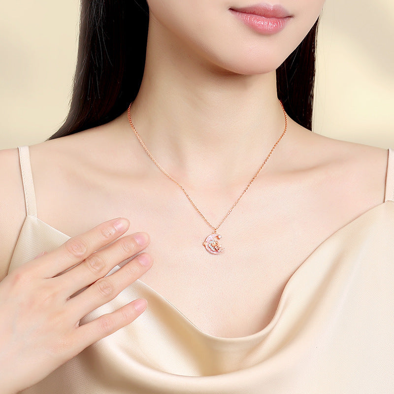 E廠【DQ2235N】原創星月萌馬項鍊女S925純銀小眾設計感可愛小馬鎖骨鏈2026年
 25.12-1