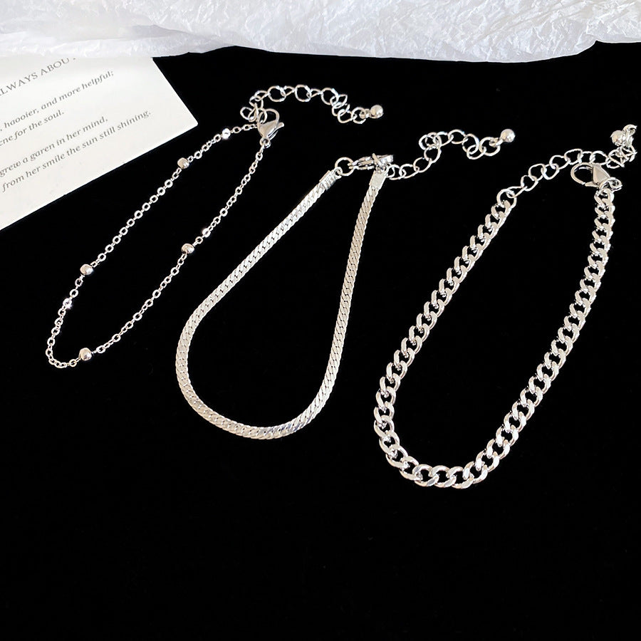 A廠【HB4601】歐美跨國金屬感蛇鍊手鍊三件組時尚百搭氣質手環小眾設計感手飾女
 25.10-1