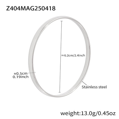 B廠【Z404】不鏽鋼5mm寬幾何素圈手環歐美風小眾設計高質感夏日潮款女 25.04-4