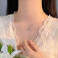 E廠【YC3779N】S999足銀鑲鑽兩朵花朵項鍊女時尚個性清新文藝氣質鎖骨鏈 24.05-4