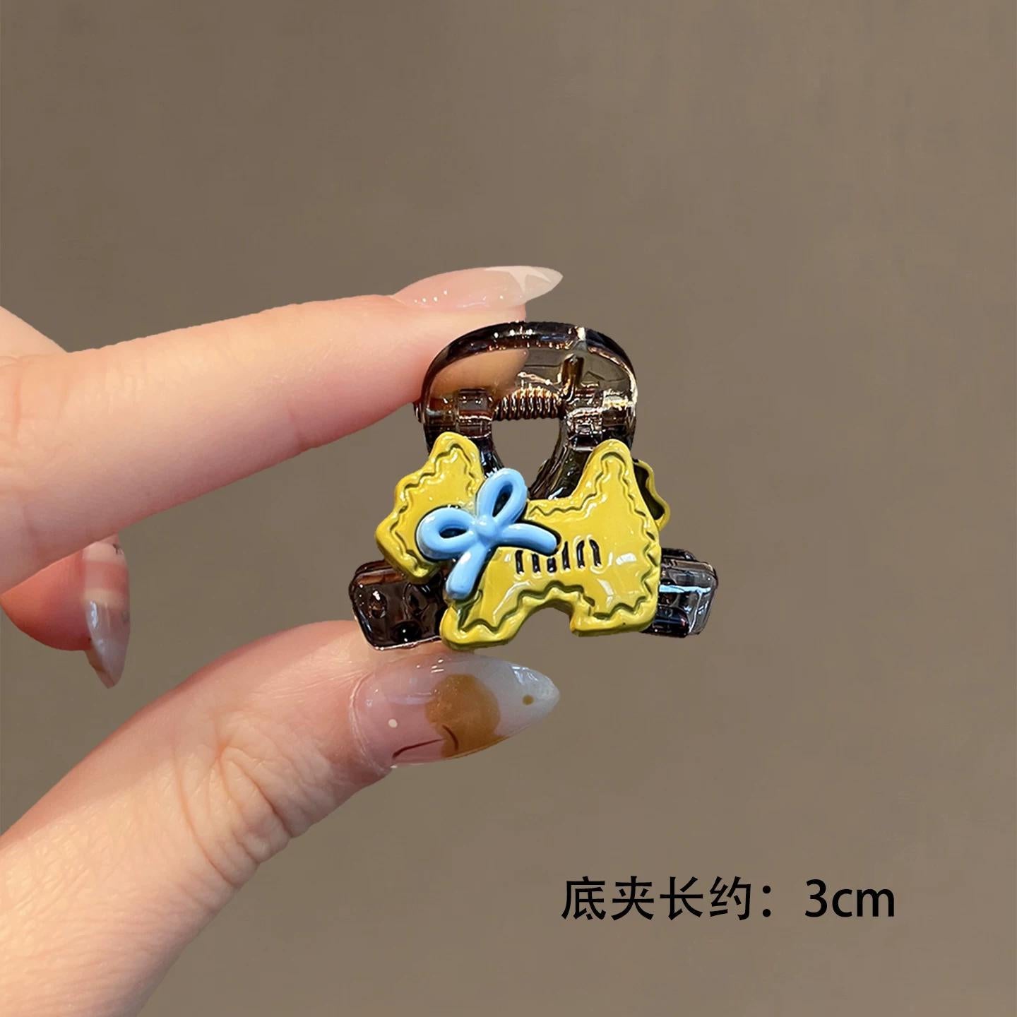 C廠【X305】迷你黃色小狗抓夾碎髮前額髮夾2026新款半紮髮髮卡韓系百搭鯊魚夾
 26.05-3「C廠-單筆結帳需滿，NT$500出貨(不含運費)」