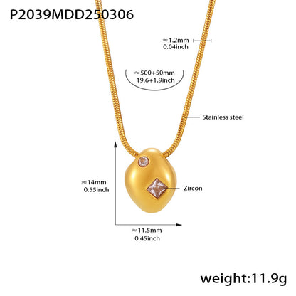 B廠【P2039】不規則異形鑲幾何鋯石鎖骨項鍊ins小眾指環輕奢首飾 25.03-2