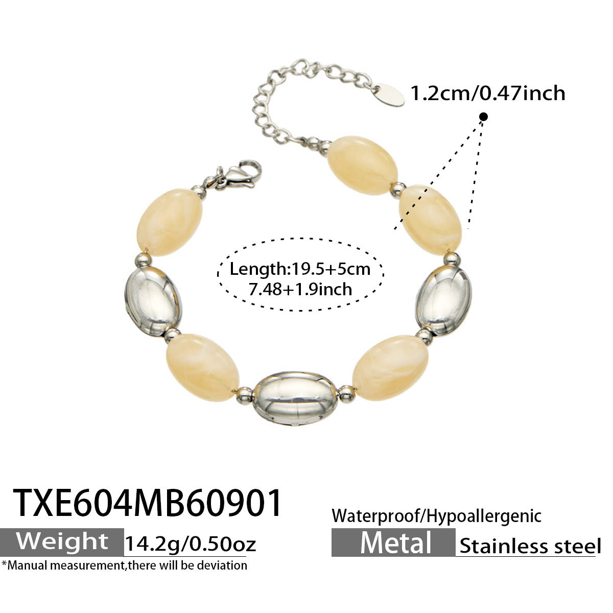 B廠【TXP604】歐美跨境多巴胺串珠不銹鋼鍍金項鍊時尚百搭甜美鎖骨鏈手鍊女套裝
 26.09-1