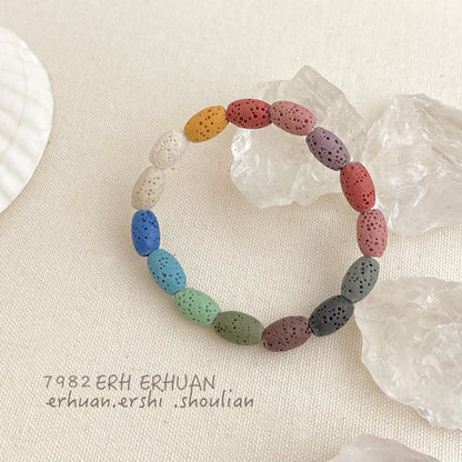 A廠【5612】真的火山石手鍊！春夏新款設計感彩色甜美時尚手飾飾品貨源女 25.02-4