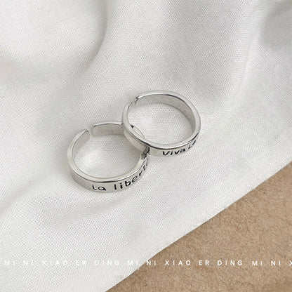 A廠【5990】時尚甜酷風個性小眾設計師款字母鍍真金保色戒指開口可調指環女 25.05-1